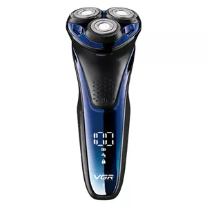 ماشین اصلاح موی صورت وی جی آر مدل V-306 با تیغه استیل ضد زنگ، اصلاح چرخشی، قابلیت استفاده خشک و مرطوب، باتری قابل شارژ