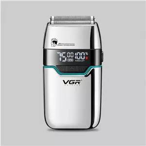 ماشین اصلاح موی صورت شارژی وی جی ار مدل V-350 با تیغه تیتانیوم، اصلاح صفر میلیمتر، باتری لیتیومی 1200 میلیآمپر،