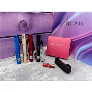 لامپ لیزر پوینتر مدل RL-303 با باتری قابل شارژ 18650 (همراه با جعبه و قفل امنیتی)