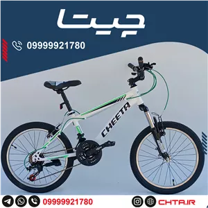 دوچرخه چیتا سایز 20 اورسایز ترمز ویبریک سفیدسبز طوقه استیل bsa