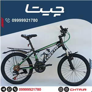 دوچرخه چیتا سایز 20 اورسایز ترمز ویبریک مشکی سبز طوقه مشکی با ترکبند bsa