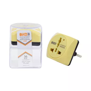 تبدیل و محافظ برق 3 به 2 Biko مدل A88 - لیمویی - RYL