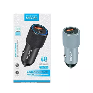 شارژر فندکی فست و PD دو پورت Shoosh مدل SH-803 48W - آبی - SMO