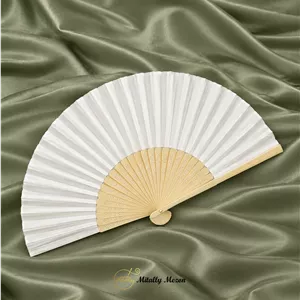 بادبزن عروس ساده ژاپنی با دسته چوبی کد 207