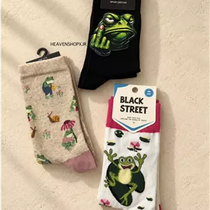 جوراب ساقدار طرح قورباغهکالکشن Frog Socks