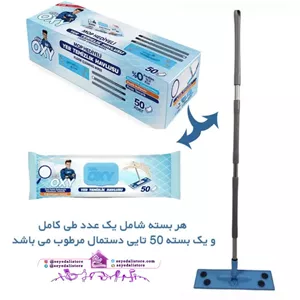 طی زمین شوی به همراه دستمال مرطوب سطوح مستر اکسی (بسته 50 عددی)