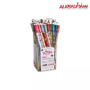 Looky مداد مشکی گرد طرح دار (بسته 72 عددی) (فروش عمده)