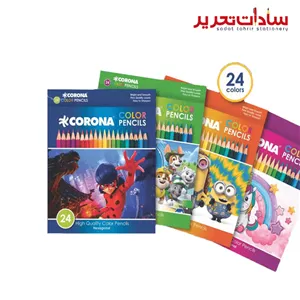 CORONA مداد 24 رنگ مقوایی (پک 6 بسته ای) (فروش عمده)