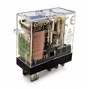 رله امرون شیشهای 5 پایه 220 ولت 10 آمپر Omron G2R-1-SN