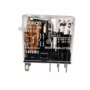 رله امرون شیشهای 8 پایه 24 ولت DC 5 آمپر Omron G2R-2-SN