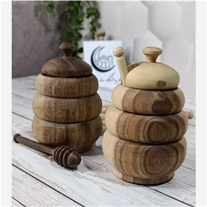 عسل خوری چوبی قاشق دار خراطی شده