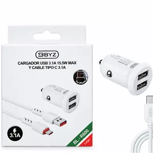 شارژر فندکی 15.5 وات 2 خروجی BYZ (بی وای زد) مدل BL-R500