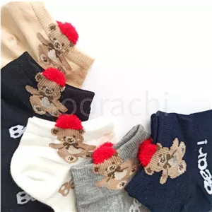 جوراب ست مادر فرزندی طرح خرس کلاه قرمز