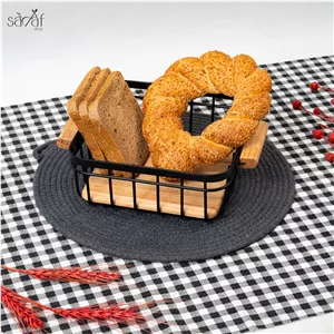 سبدنان چوبی فلزی مربع یونیک