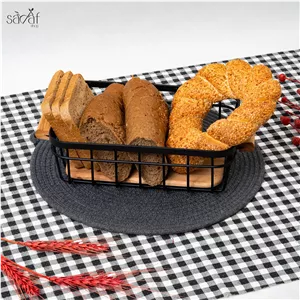 سبدنان چوبی فلزی مستطیل یونیک