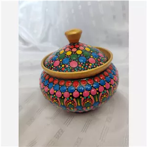 قندان سفالی رنگین کمان دات ماندالا 