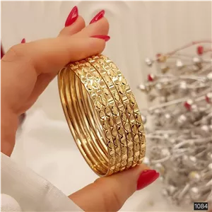 النگو رنگ ثابت طلاروس اصل طرح بیضی پک 6تایی کد 1084