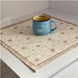 دستمال 43 43 مخمل ضدلک طرح بهارگل کد 7003