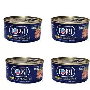 کنسرو ماهی تن در روغن تاپسی وزن 180 گرمی(24عدد)