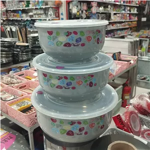 سرویس کاسه در دار پلاستیکی ( سه سایز)