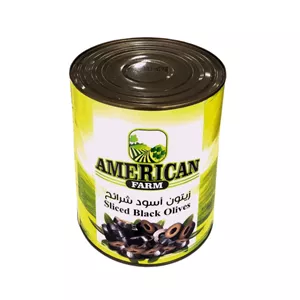 زیتون سیاه مصری اسلایس حلقه ای 3 کیلویی American Farm اورجینال با ضمانت کیفیت