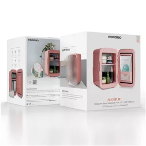 یخچال کوچک آرایشی و پوستی Porodo مدل Frostlite همراه با آینه دارای نور LED
