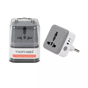 تبدیل برق 3 به 2 تایمردار TwinMax مدل M-X5 - سفید