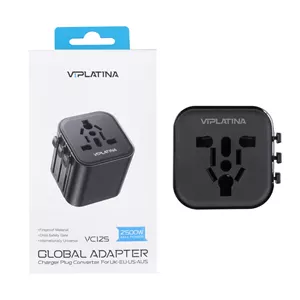 تبدیل برق VIPLATINA مدل VC125 - مشکی (گارانتی 12 ماه تعویض نیکان همراه)
