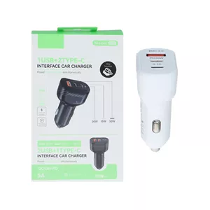 شارژر فندکی PD و فست سه پورت مدل X08 75W - سفید - RYL