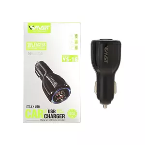 شارژر فندکی فست دو پورت V-Smart مدل VS-16 - مشکی - ASP (گارانتی شش ماهه آروین)