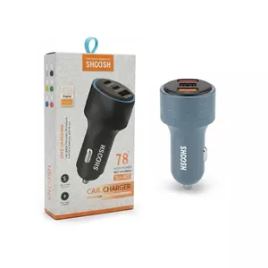 شارژر فندکی فست و PD سه پورت Shoosh مدل SH-807 78W - آبی - SMO