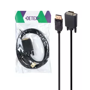 کابل 1.8 متری DETEX+ DP To VGA - مشکی