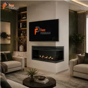 شومینه گازی کنج دوطرفه 100 سانتیمتر مدل نایس