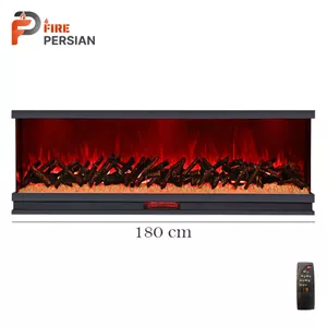 شومینه برقی سهنما 180 سانتیمتر با هیزم طبیعی سهبعدی