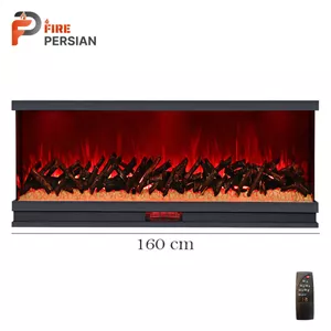 شومینه برقی سهنما 160 سانتیمتر با هیزم طبیعی سهبعدی