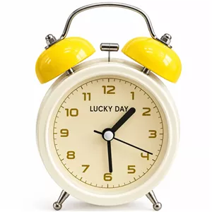 ساعت رومیزی زنگ دار فانتزی مدل KN6802 آرام گرد و چراغ دار