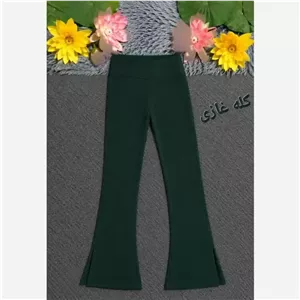 لگ زنانه کمر گنی دمپا گشاد چاک دار بافت کبریتی اعلا