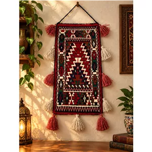 فرش دستیافت تزئینی دیوار کوب جیب دارسایز 50در25