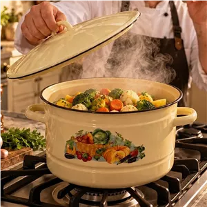 بخارپز 7 لیتری لعابی روس کدو 7733
