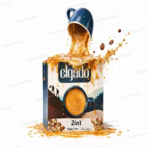 پودر قهوه فوری بدون شکر الگادو مدل 2 در 1 بسته 20 عددی ELGADO FREE SUGER