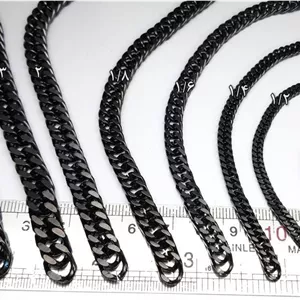 زنجیر استیل کارتیر مشکی دوبل واحد 50 سانتیمتری