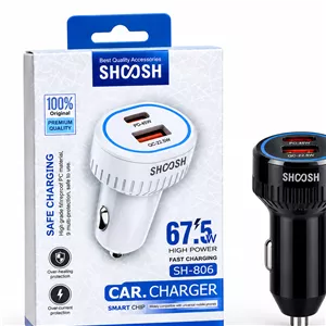 شارژر فندکی خودرو شوش مدل SH-806 توان 67.5 وات