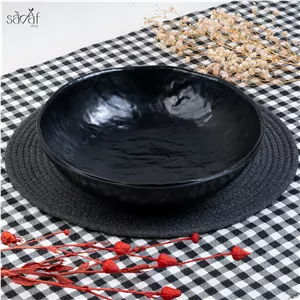 کاسه سرو چروک 24 سانت بلک ملامین