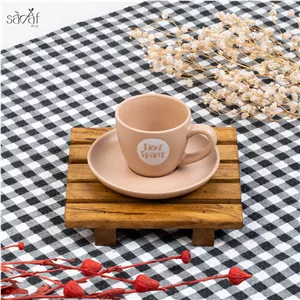 فنجان و نعلبکی قهوه خوری سرامیک تکست دنی هوم ( یک عددی)گک