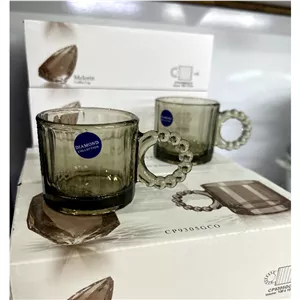 فنجان دسته مرواریدی بلور نشکن ( آنتی شوک)