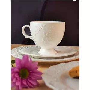 فنجان نعلبکی گل رز برجسته