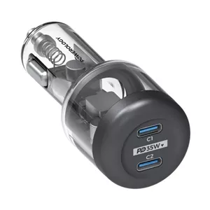 شارژر فندکی پاورولوژی Crystalline دو پورت USB-C