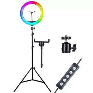 رینگ لایت 13 اینچ پایه دار پی نت P-Net LJJ33-RGB