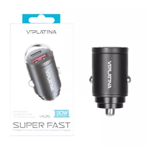 شارژر فندکی PD و فست دو پورت VIPLATINA مدل VK25 30W - مشکی