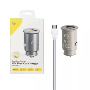 شارژر فندکی PD و فست دو پورت Shell مدل CCT006CC 30W - طوسی (گارانتی متین)